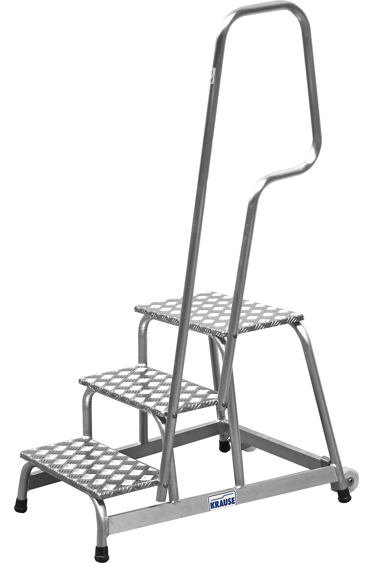 Escalerilla de montaje KRAUSE, con barandilla/ruedas, 3 escalones, altura 0,6 m, 11 kg
