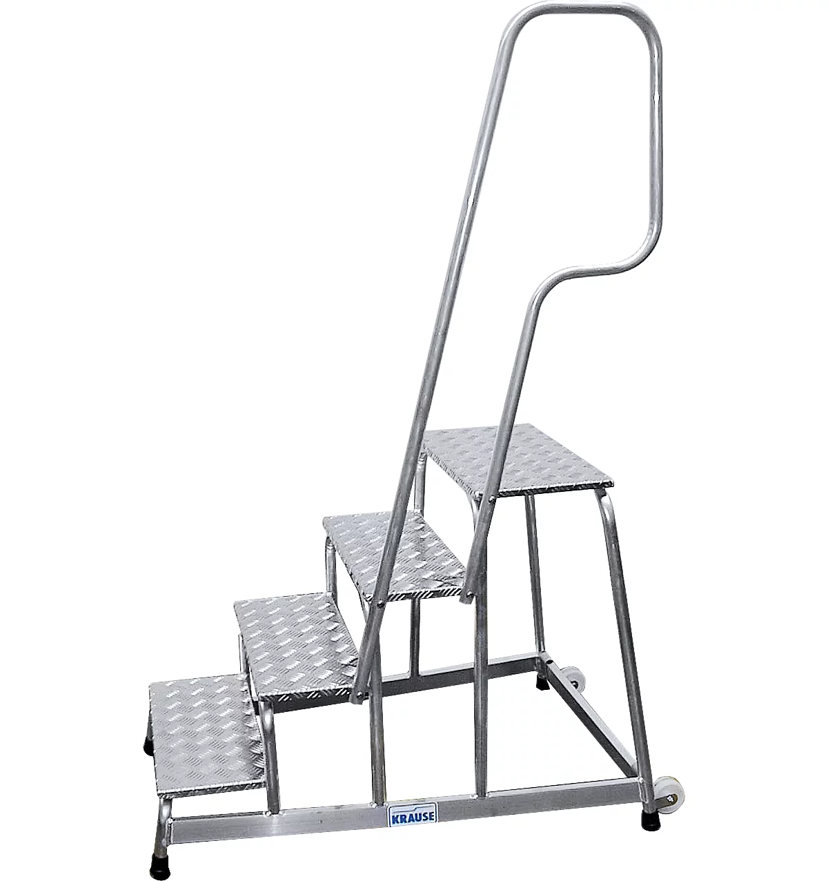Escalerilla de montaje KRAUSE, con barandilla/ruedas, 4 escalones, altura 0,8 m, 13,5 kg
