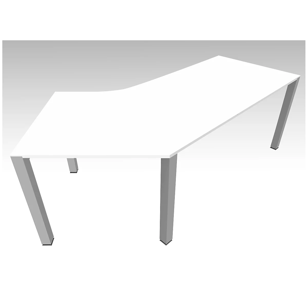 Escritorio 135° SOLUS PLAY, 4 patas, forma libre, extensión derecha, An 2165 x P 800 x Al 720 - 820 mm,