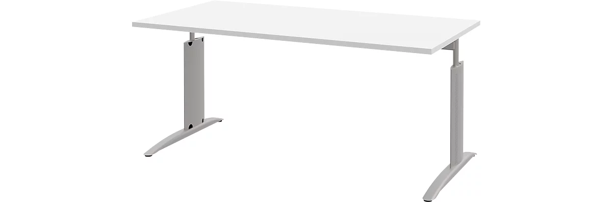 Escritorio BARI, rectangular, forma A, pata en C, An 1600 x P 800 mm, blanco