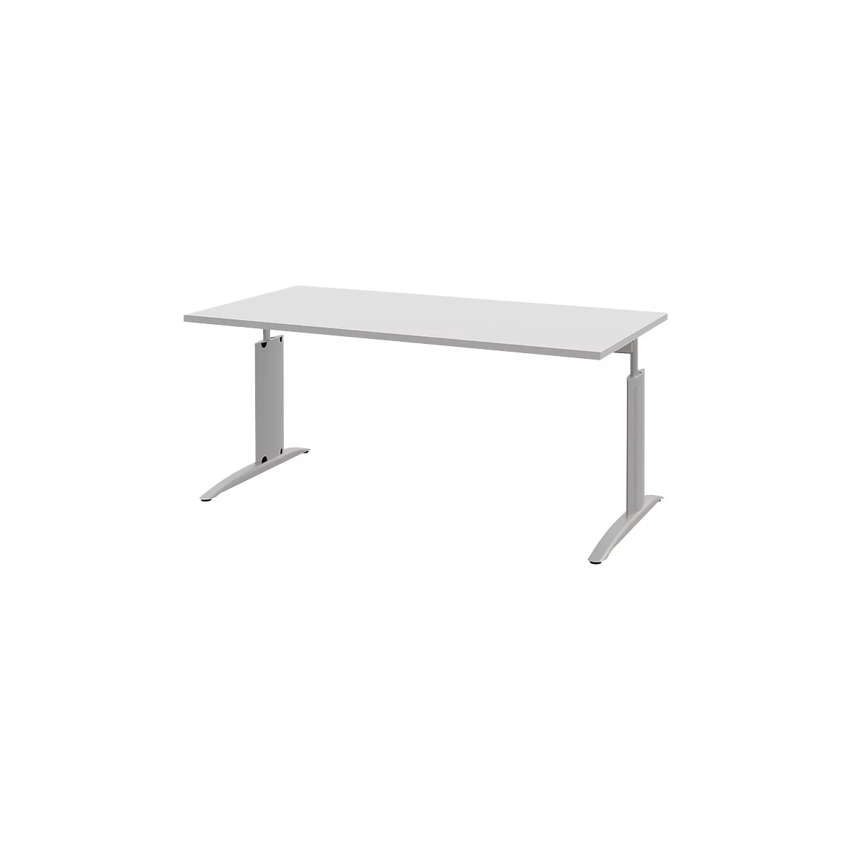 Escritorio BARI, rectangular, forma A, pata en C, An 1600 x P 800 mm, gris claro