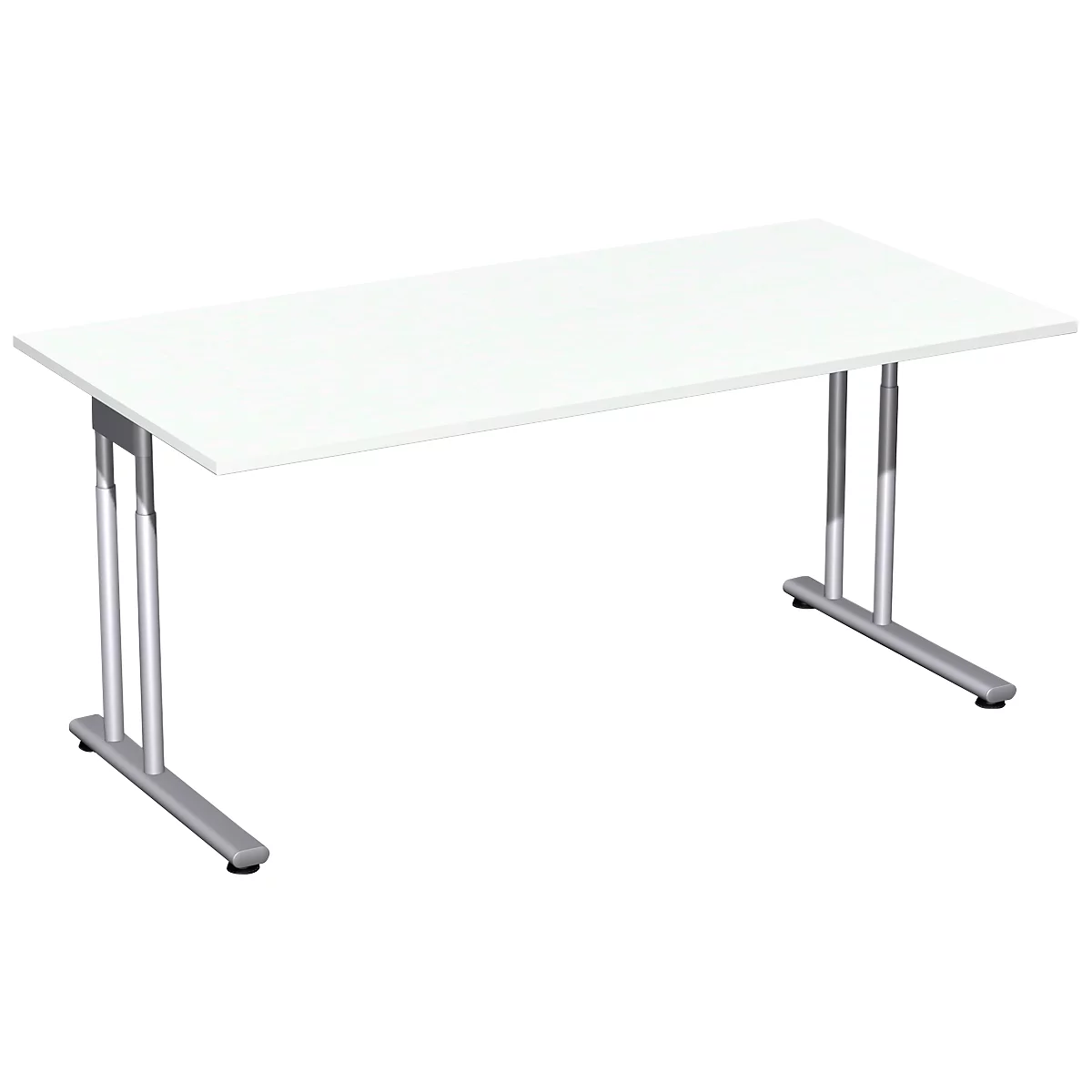 Escritorio PALENQUE, pata en C, rectangular, An 1600 x P 800 x Al 720 mm, blanco