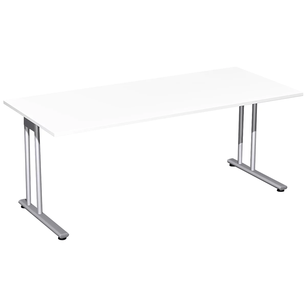 Escritorio PALENQUE, pata en C, rectangular, An 1800 x P 800 x Al 720 mm, blanco