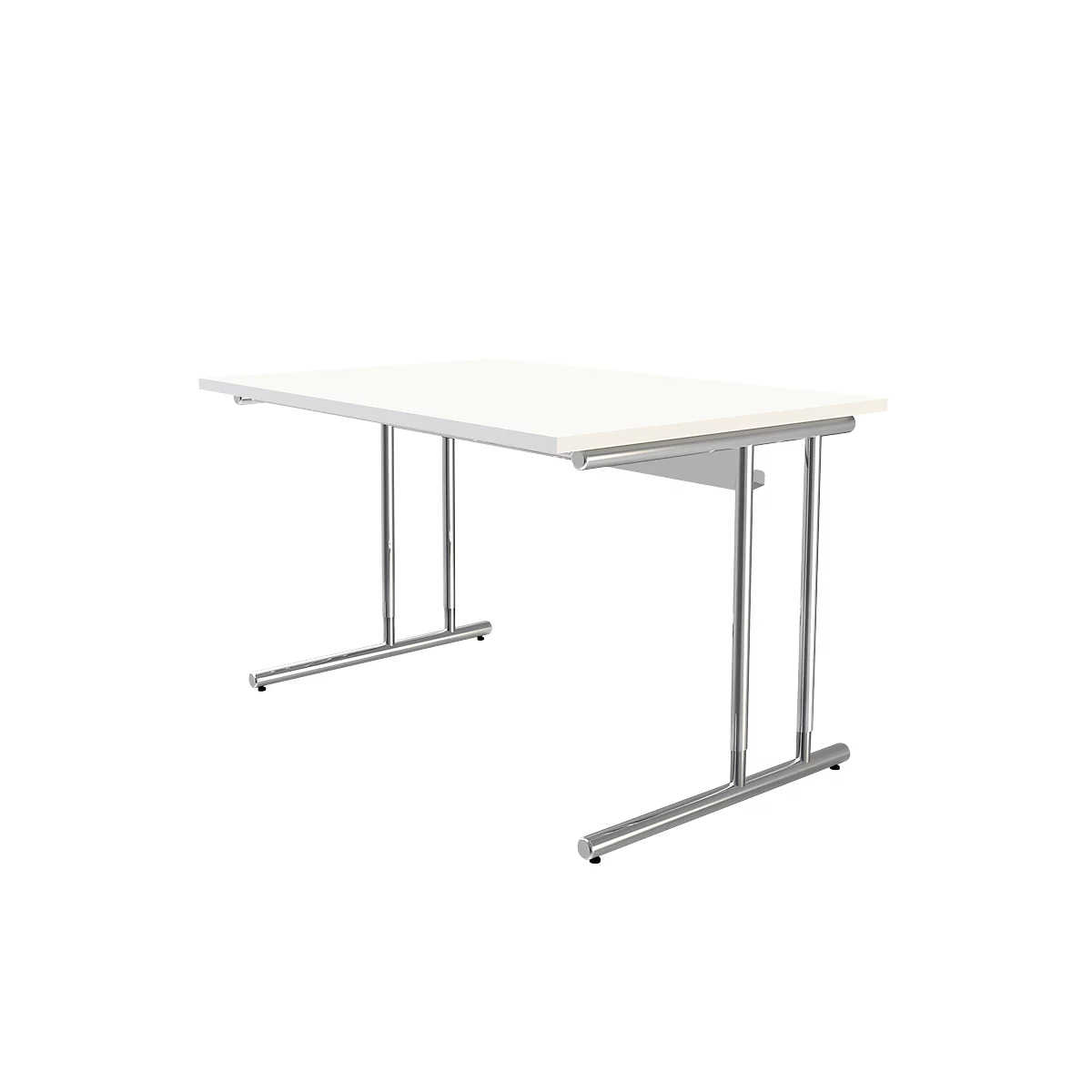 Escritorio Toledo, ajustable en altura, rectangular, base de pata en C, anchura 1200 mm, blanco