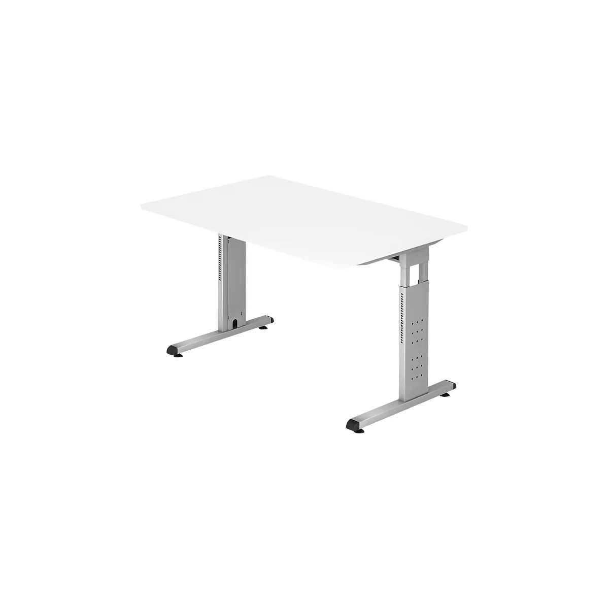 Escritorio ULM, pata en C, rectangular, An 1200 x P 800 x Al 650-850 mm, blanco