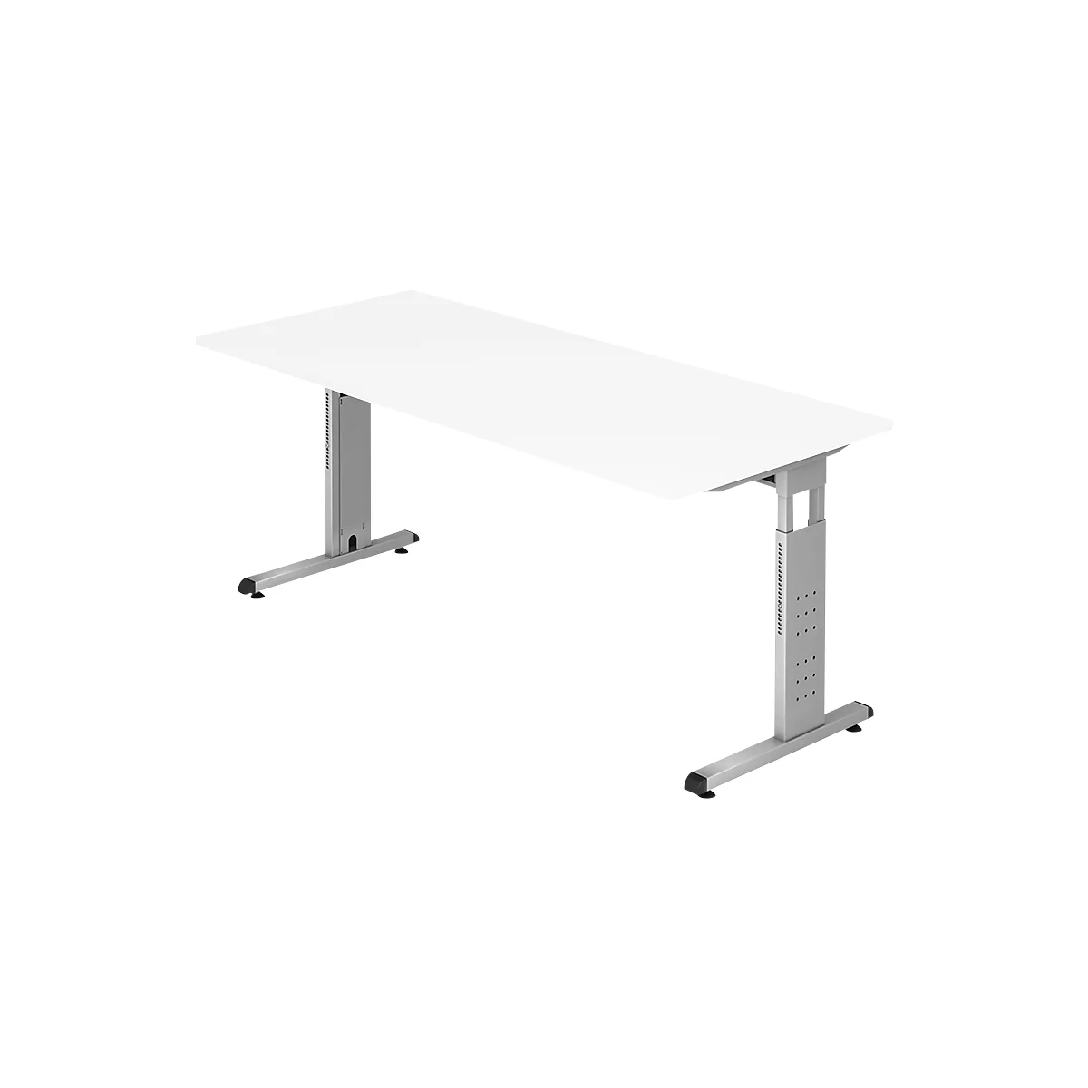 Escritorio ULM, pata en C, rectangular, An 1800 x P 800 x Al 650-850 mm, blanco