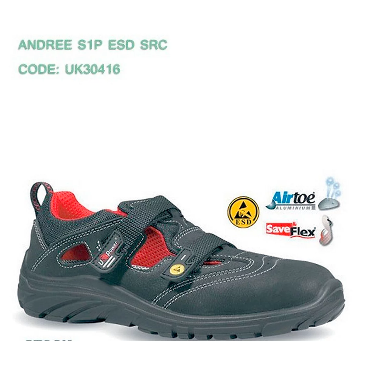 ESD-Sicherheitssandale U-Power Andree, S1P, Alukappe, Größe 44