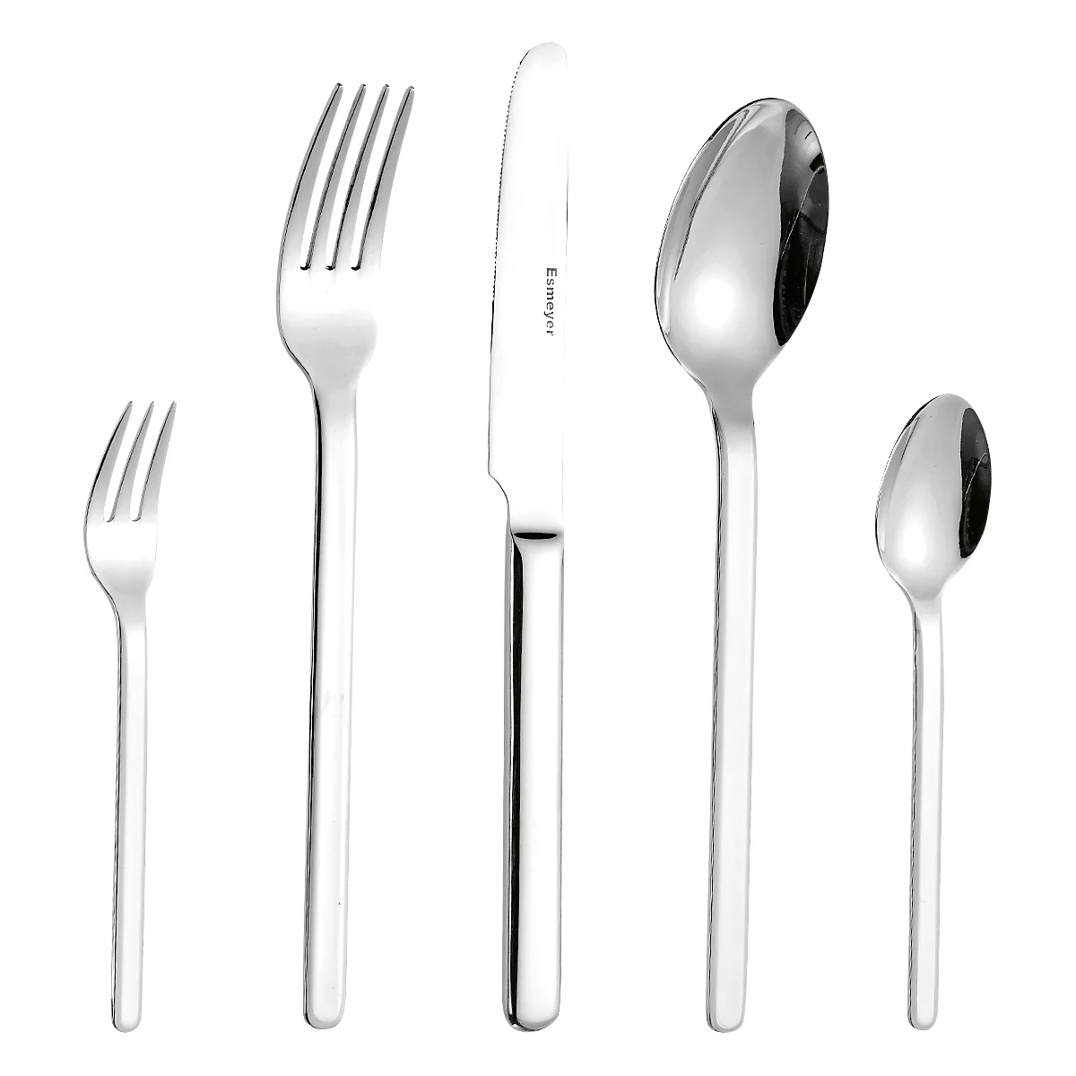 ESMEYER Bettina 30 pcs. 6Pers., Acier inoxydable 18/10 Couteau 22 cm, Acier à lame 2,5 mm, Cuillère/fourchette &amp; café/gâteau 145/165 mm