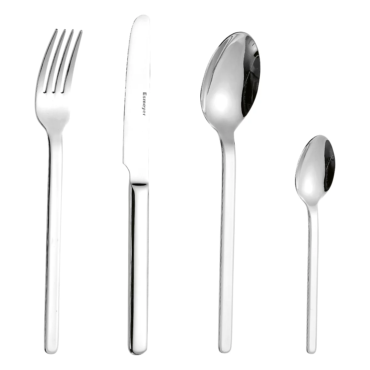ESMEYER Bettina Set de 24 couverts 6 pers. couteau, cuillère, fourchettes, cuillère à café - acier inoxydable 18/10 poli, couteau 2,5 mm