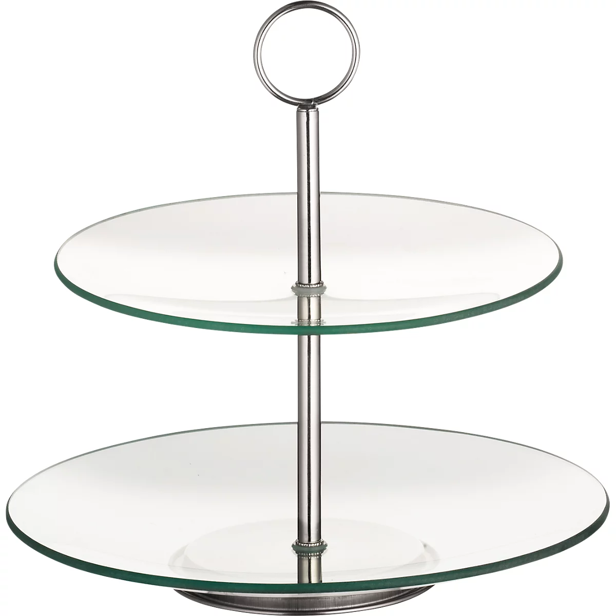 ESMEYER Cookie plateau en verre à 2 étages, Ø 25/21 cm, H 27 cm, transparent, dans un carton cadeau, lavable au lave-vaisselle