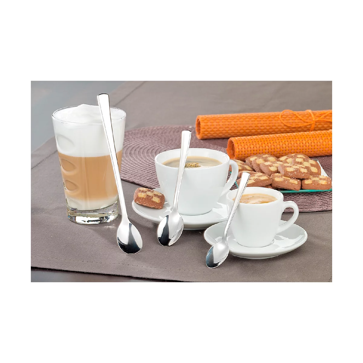 ESMEYER Cuillère à espresso/à moka STOCKHOLM en acier inoxydable 18/10, polie, env. 11,5 cm, 12 pièces