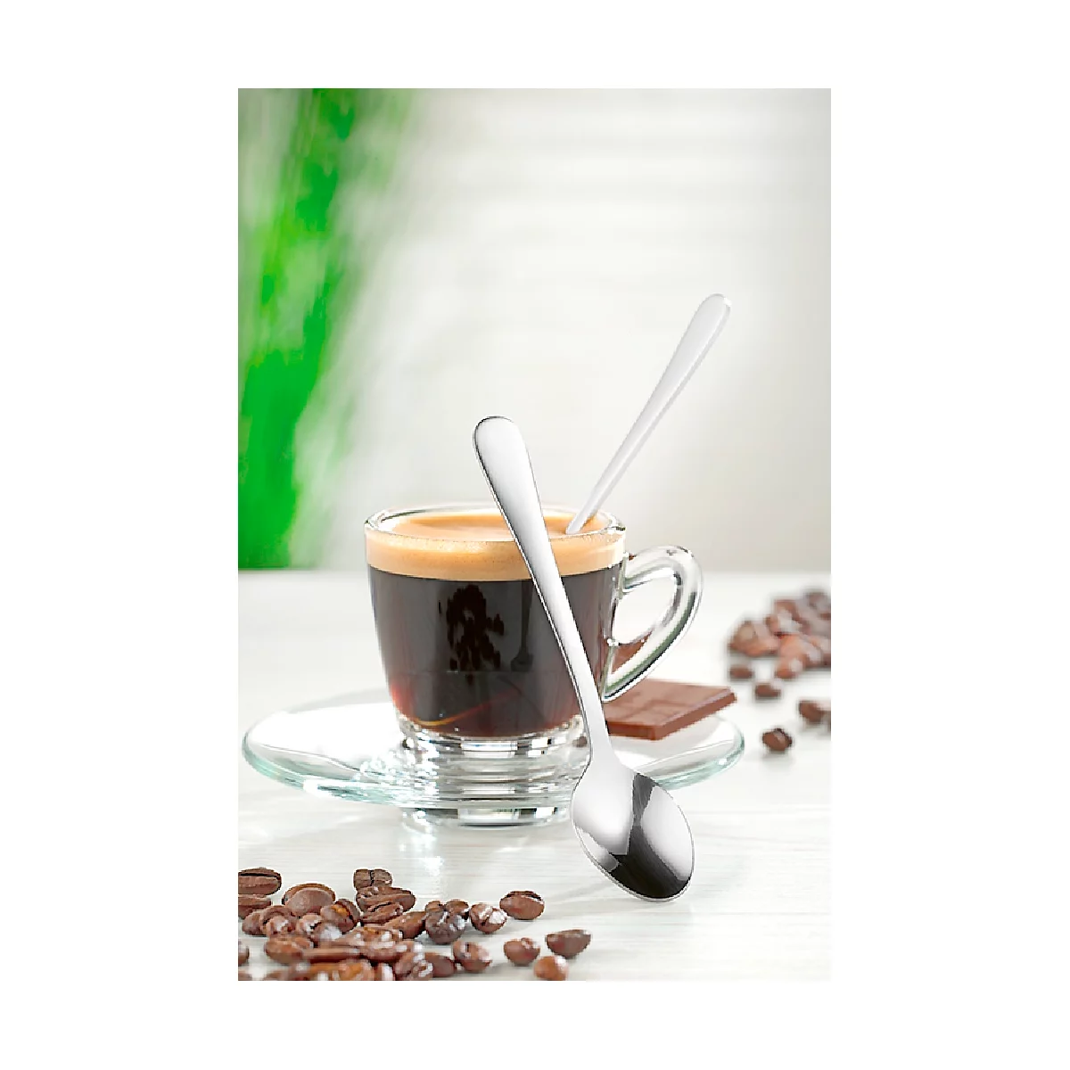 ESMEYER Cuillère à espresso SYLVIA en acier inoxydable 18/0, polie, env. 11,5 cm, 12 pièces en coffret économique