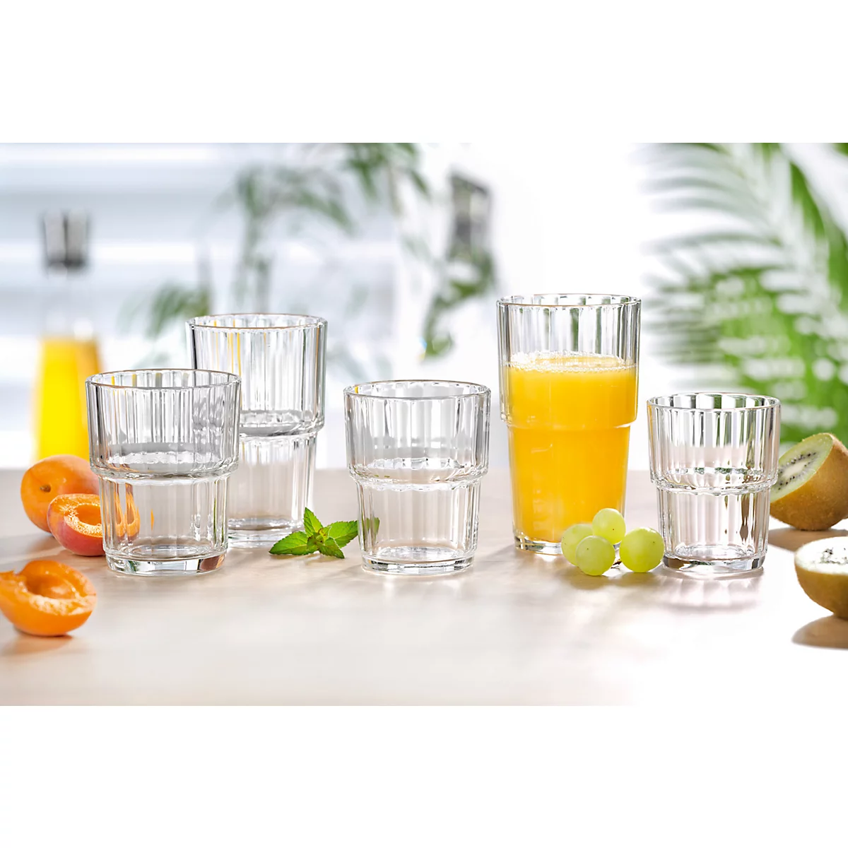 Esmeyer Longdrinkglas NORVEGE, 0,32 l, stapelbar, gehärtet, glasklar, 6 Stück