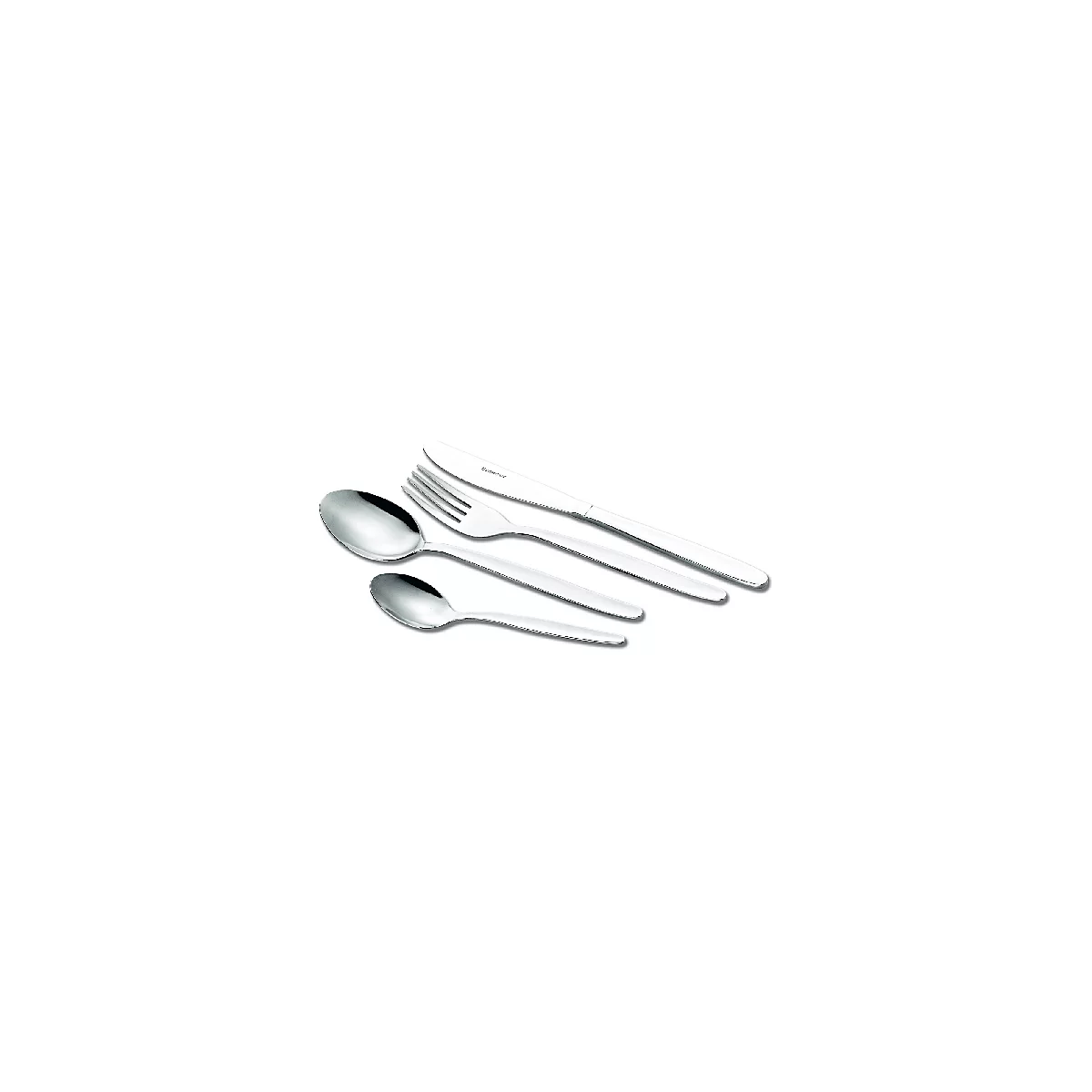 ESMEYER Set de 24 couverts pour 6 personnes, acier inoxydable 18/0 poli, couteau en acier à lame trowalisé, Stone-Wash