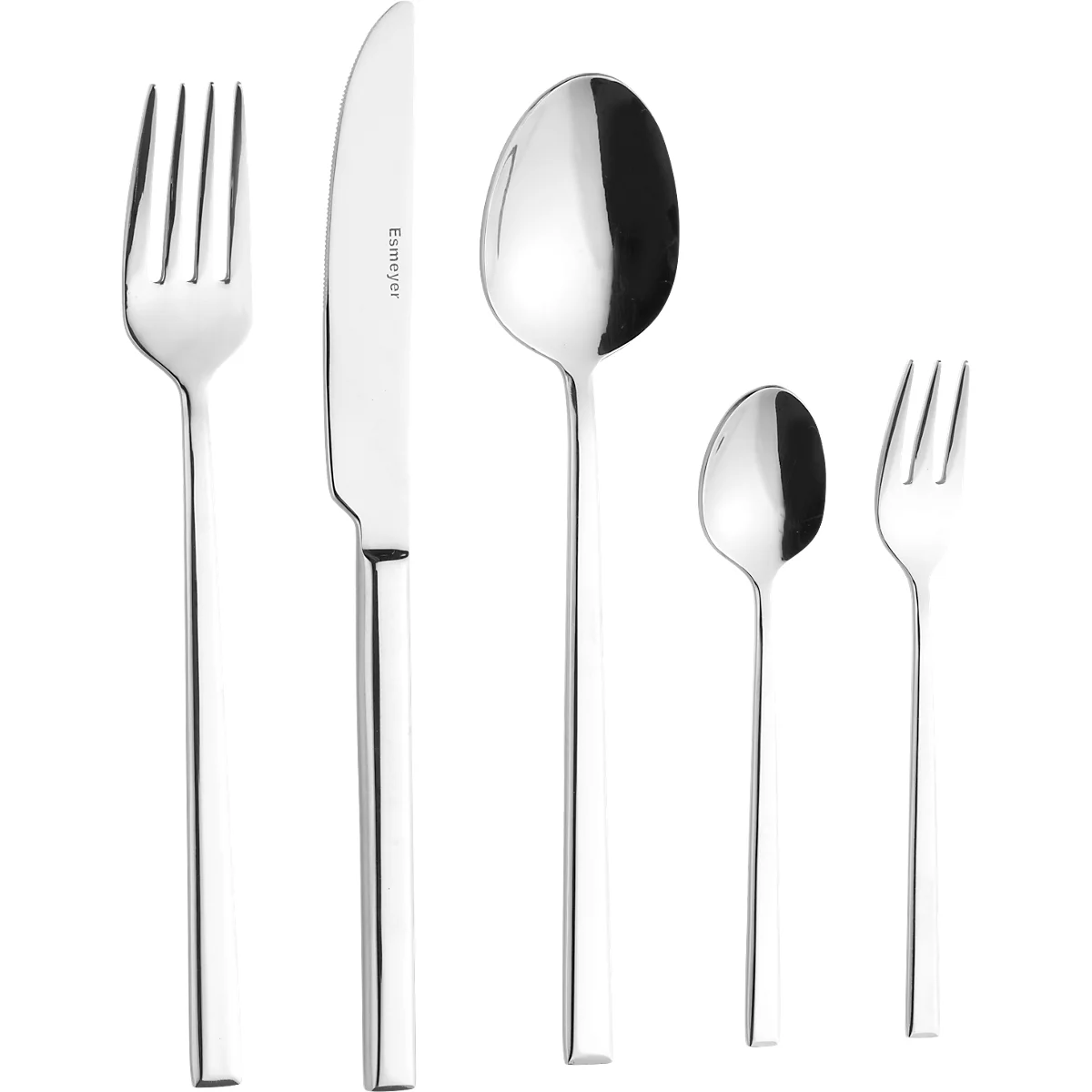 ESMEYER SOPHIE Service de couverts 60 pièces : 12 couteaux (2,8 mm), fourchettes, cuillères, cuillères à café, fourchettes à gâteau - acier inoxydable 18/10