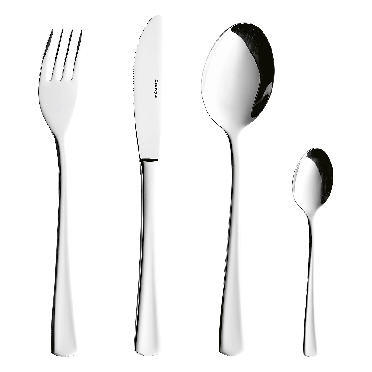 ESMEYER Stockholm Set de 24 couverts pour 6 personnes, acier inoxydable 18/10 poli, couteaux en acier à lame, 2,2/2,0 mm