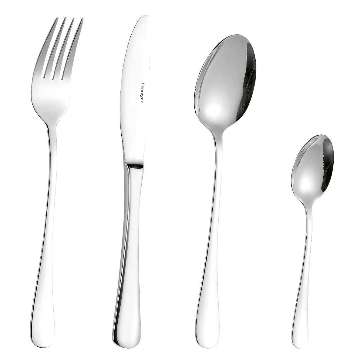 ESMEYER SYLVIA 24-tlg Besteckset für 6 Pers., Edelstahl 18/0 poliert, Messer 2,2 mm, Besteckteile 2,0 mm – Klingenstahl