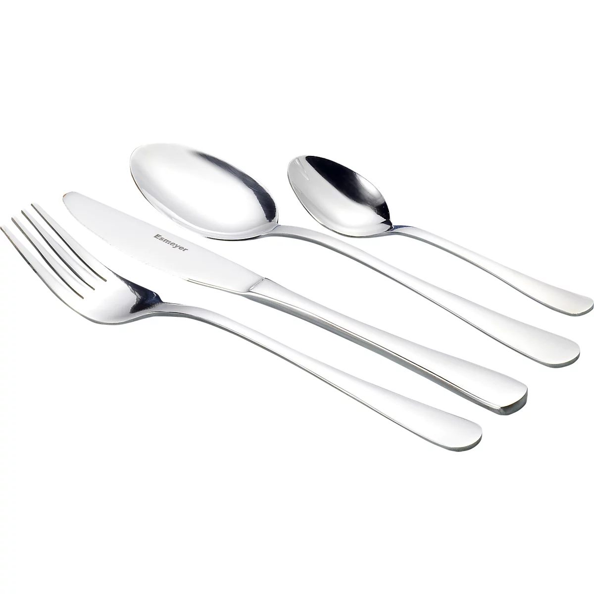 ESMEYER Sylvia Set de couverts, 145 pièces, acier inoxydable 18/0 poli, couteaux en acier à lame, facile d'entretien, argenté