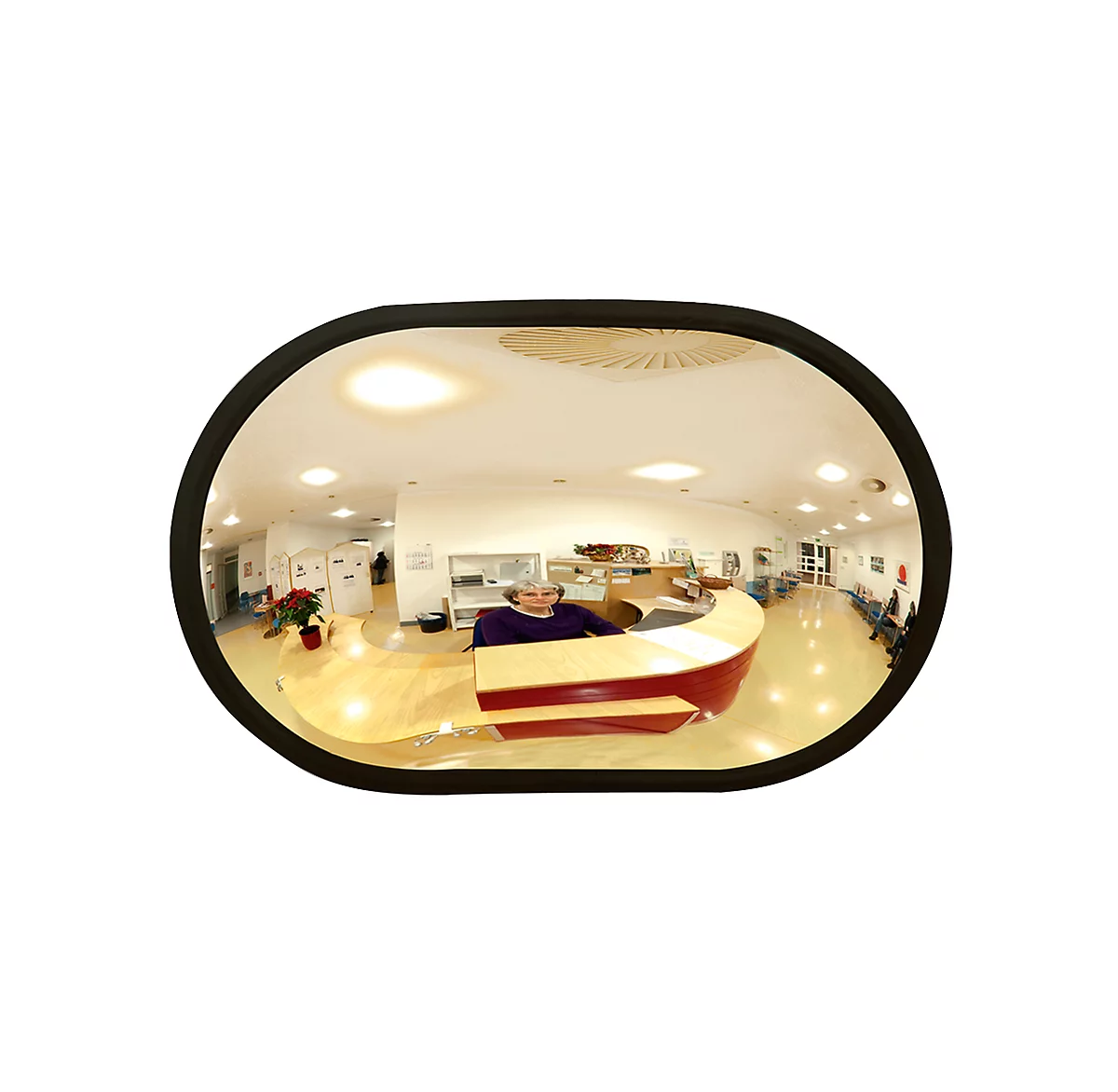 Espejo convexo, ovalado, 2 kg, 520 x 320 x 85 mm