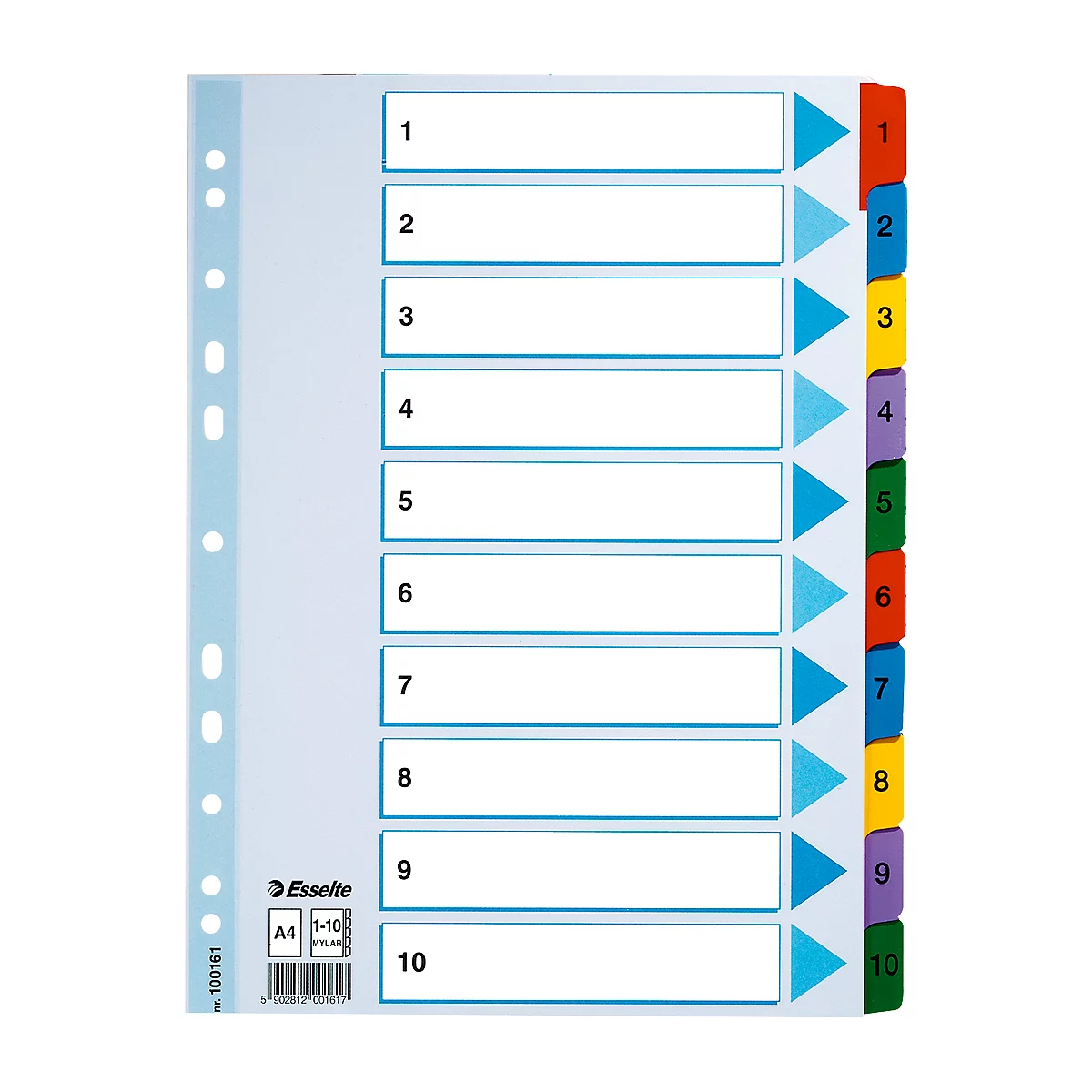Esselte Karton-Register Mylar, Zahlen 1-10