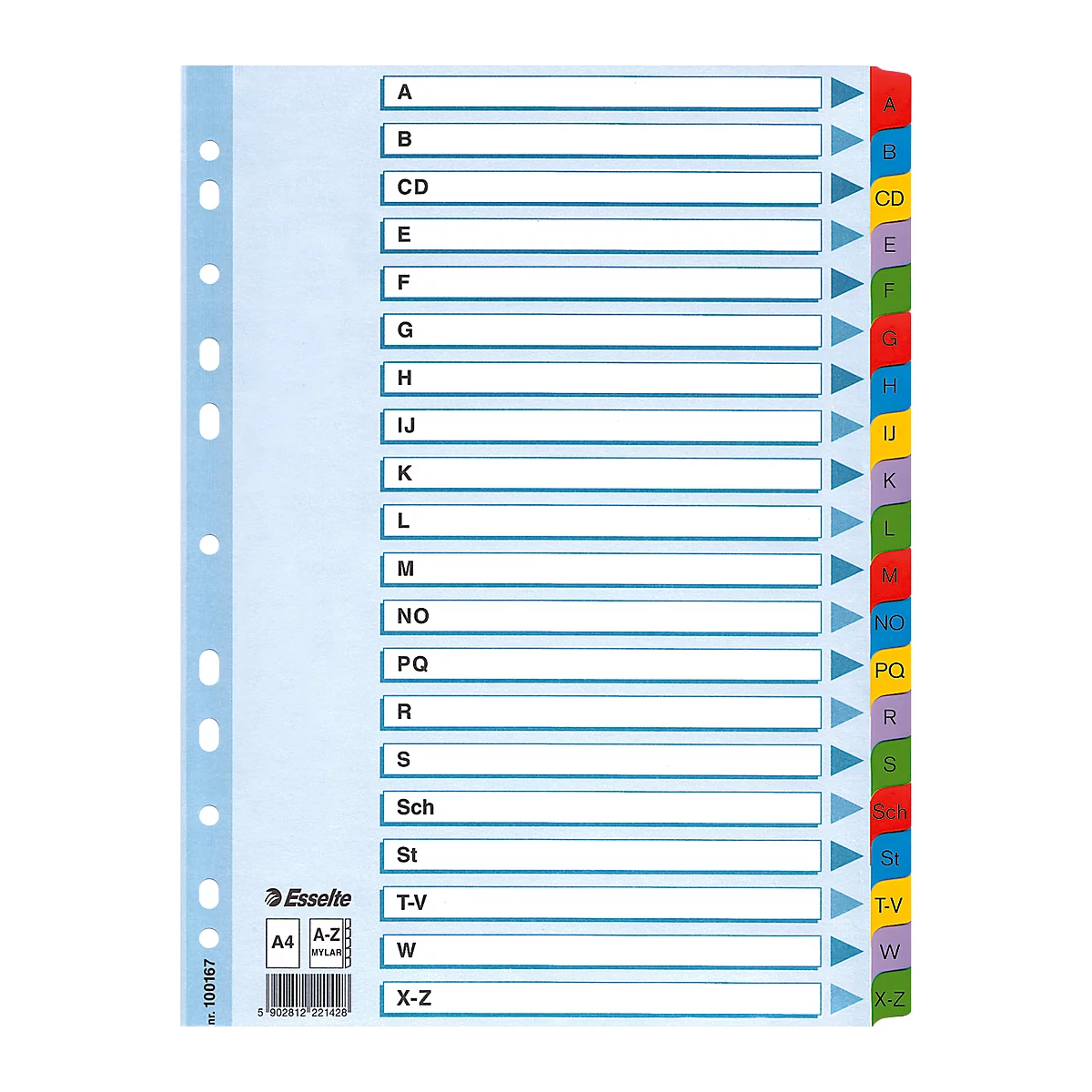 Esselte kartonnen tabbladen Mylar, Letters A-Z