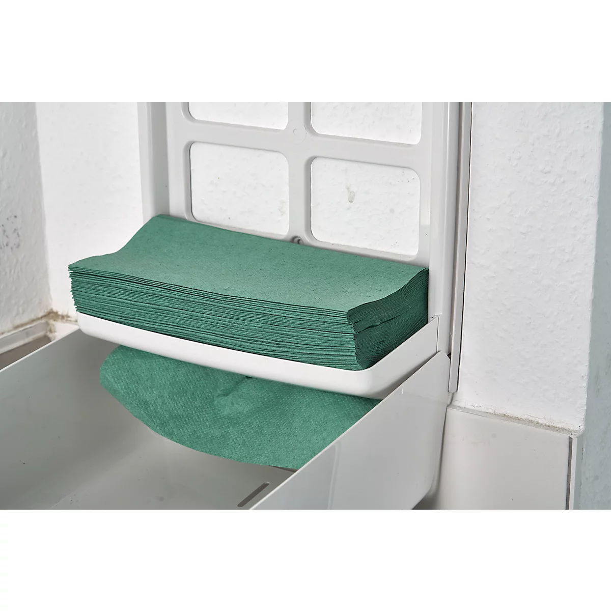 Essuie-mains Schäfer Shop Pure - L 250 x l. 230 mm - pliage zigzag - 1 épaisseur - 5000 feuilles - vert
