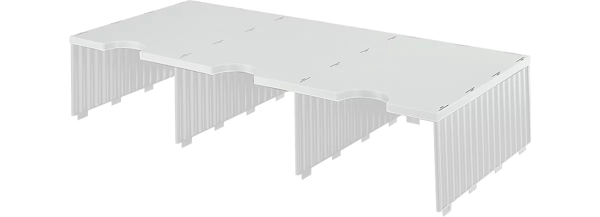 Estación de clasificación styro® Jumbo, DIN C4, 1 estante/3 filas/3 compartimentos, gris