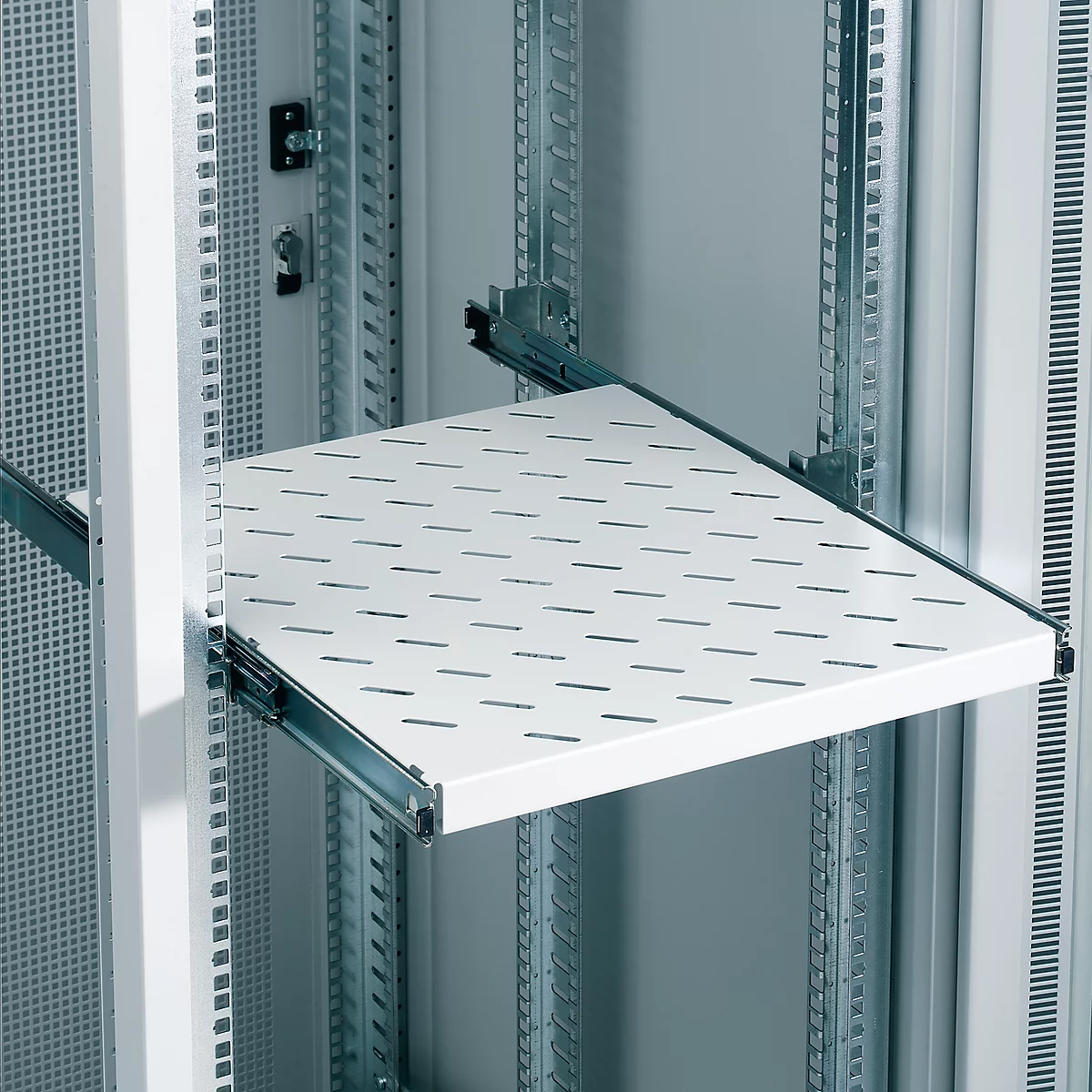 Estante (19"), para armario de servidor, extensible, profundidad 500 mm, ranura de ventilación