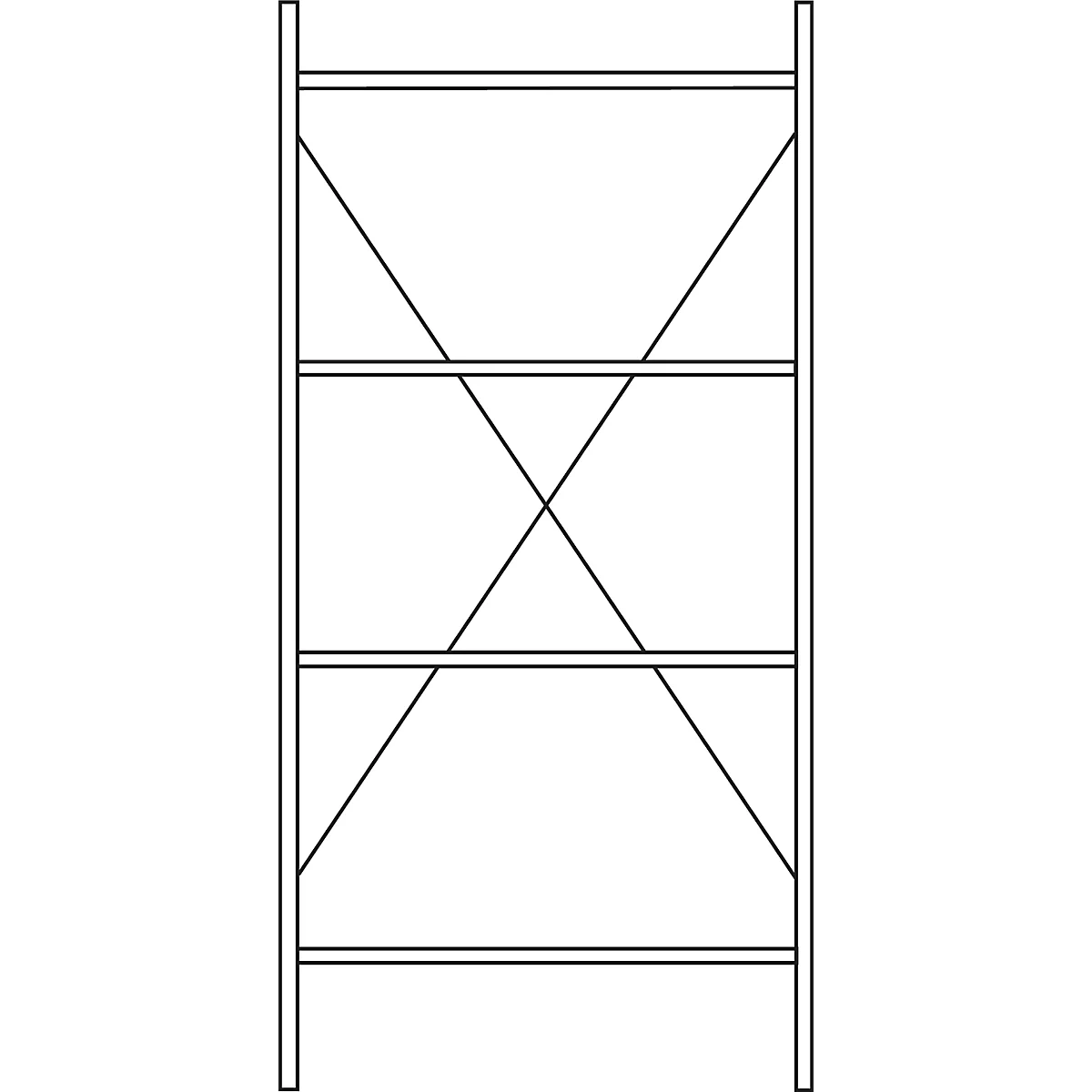 Estante básico, 4 estantes, galvanizado