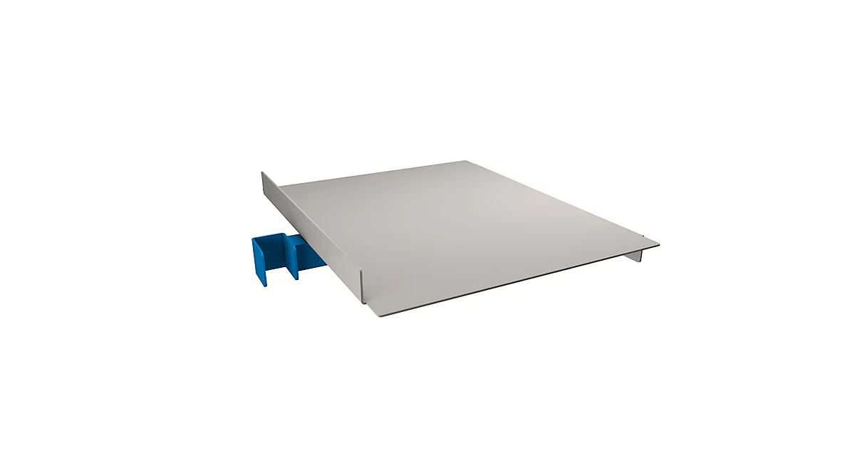Estante universal para mesa de embalaje y trabajo Rocholz System 1200/1600/2000, hasta 25 kg, regulable en altura, An 440 x Pr 520 x Al 90 mm, gris claro