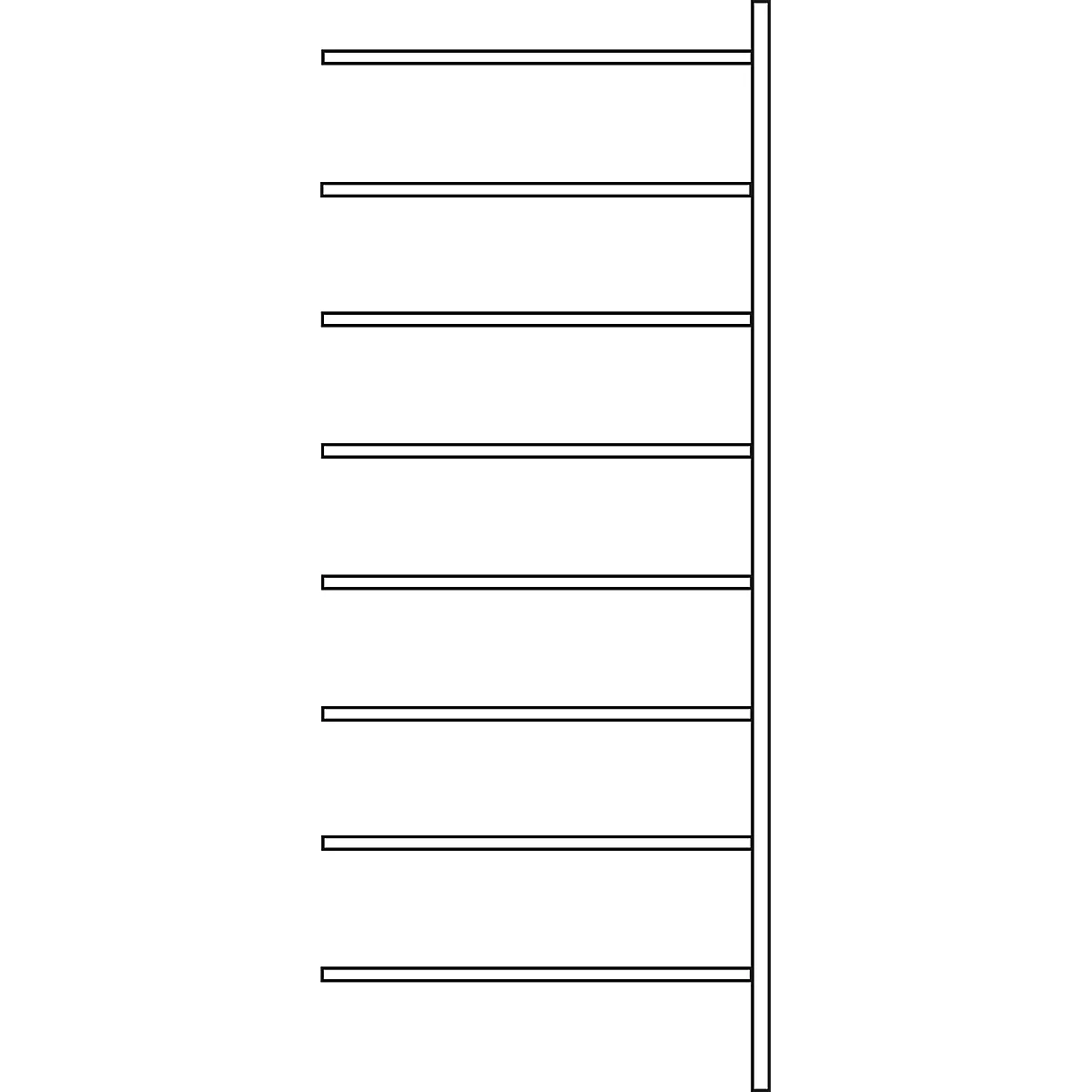 Estantería adicional R 3000, 8 estantes, An 1025 mm x P 600 mm, estantes galvanizados