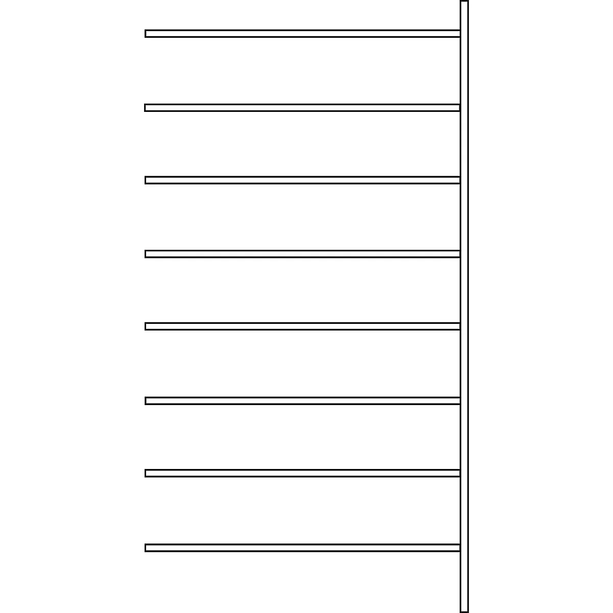 Estantería adicional R 3000, 8 estantes, An 1315 mm x P 500 mm, estantes galvanizados