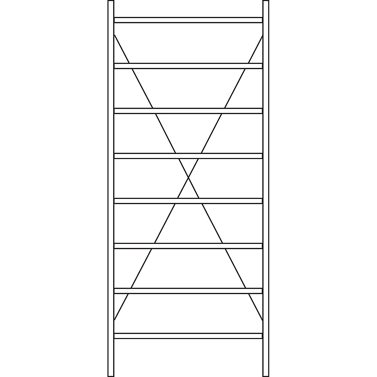 Estantería base R 3000, 8 estantes, An 1055 mm x P 300 mm, estantes galvanizados