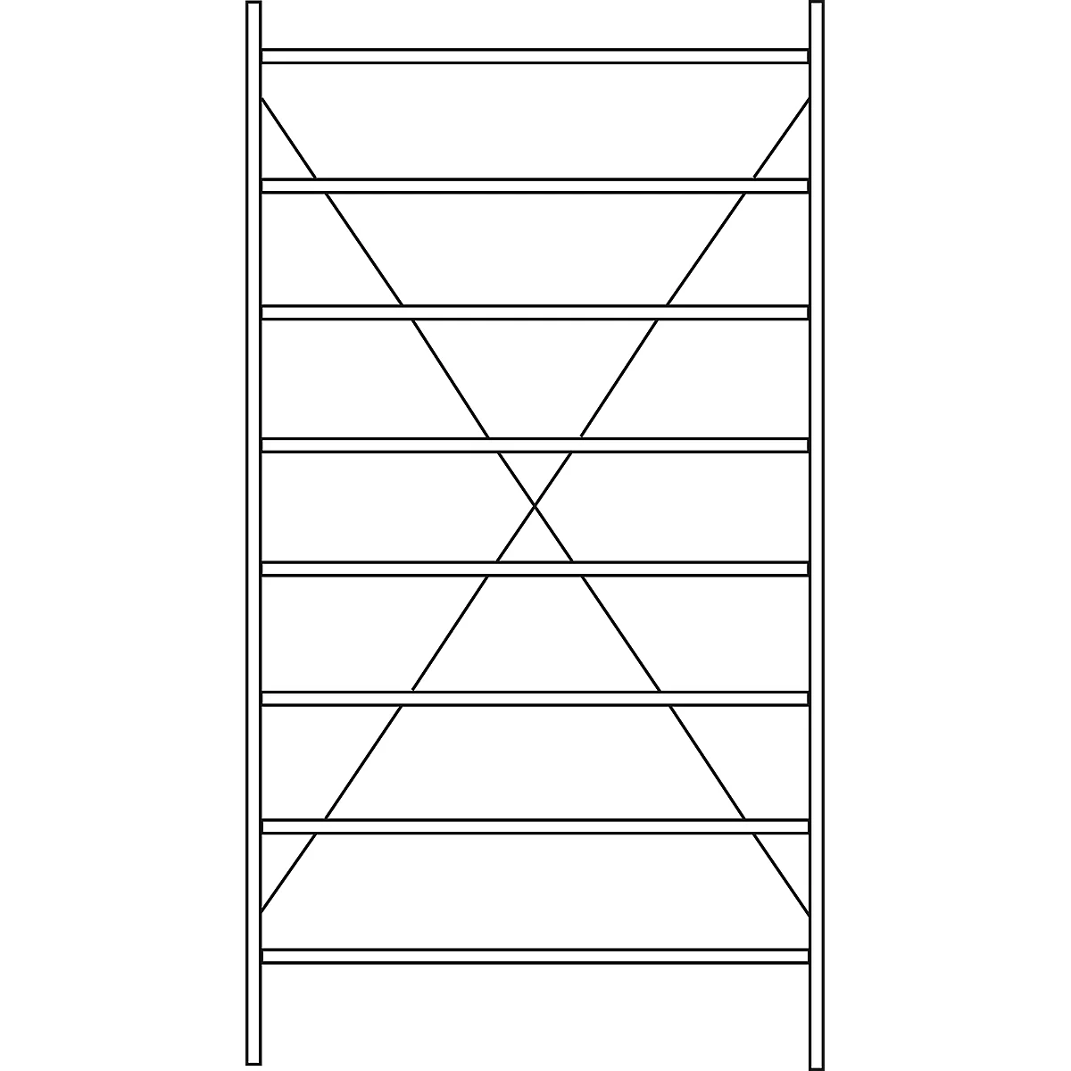 Estantería base R 3000, 8 estantes, An 1345 mm x P 400 mm, estantes galvanizados