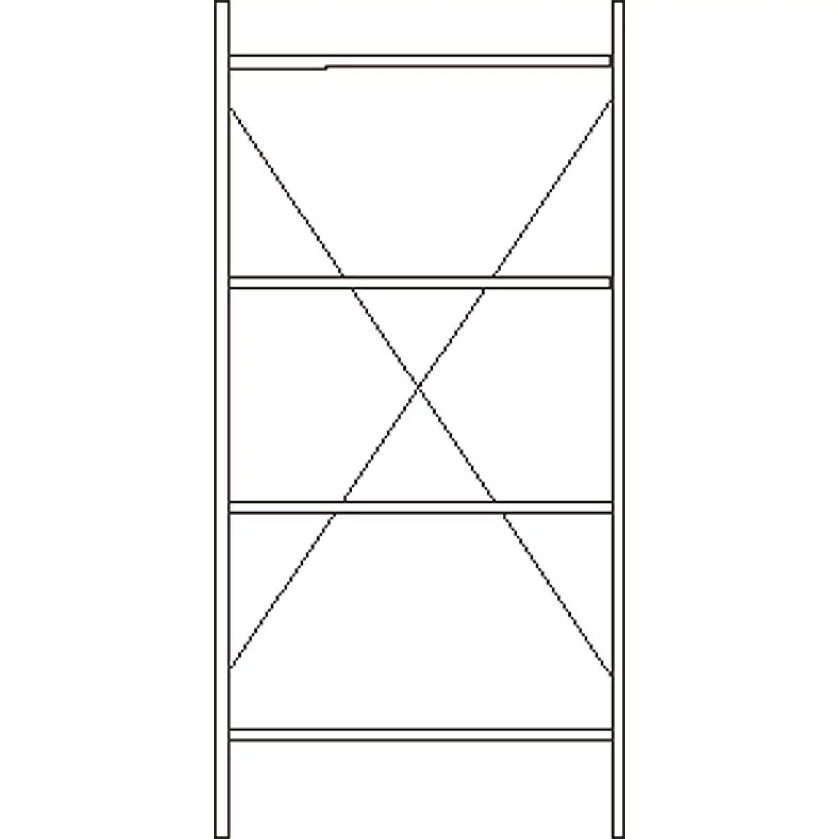 Estantería básica, 4 estantes, lacada, ancho 1055 x alto 2278 mm