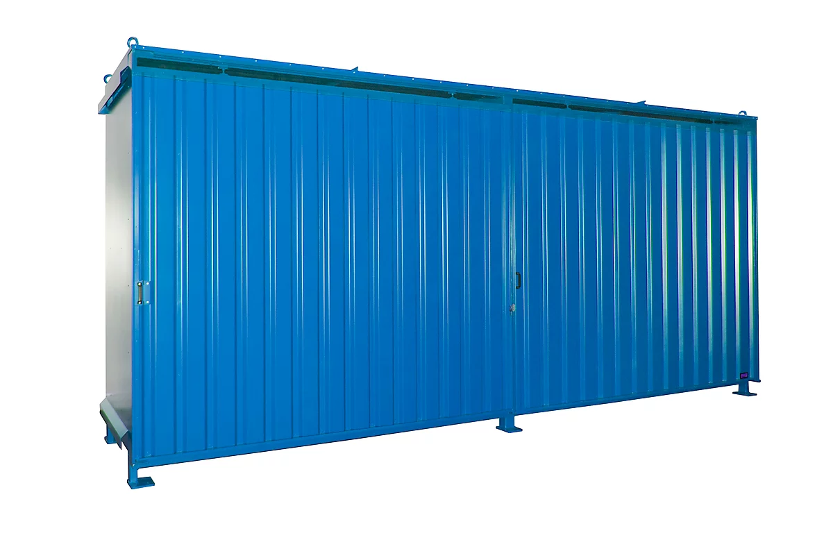 Estantería BAUER CEN 59-2, acero, puerta corredera, ancho 6255 x fondo 1550 x alto 2980 mm, azul