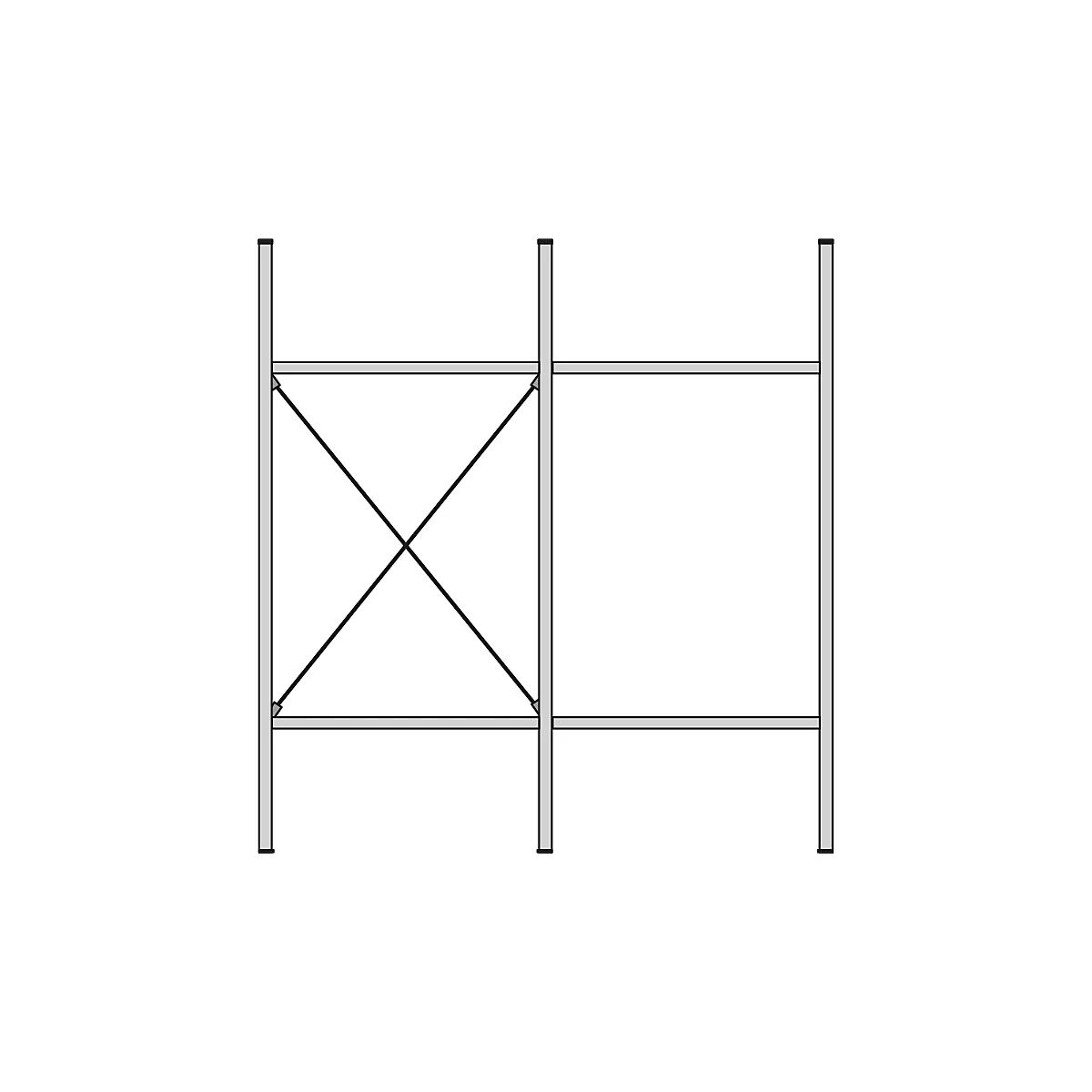 Estantería completa MBR 3000, módulo adicional, 3 baldas inclinadas, 1536 x 400 x 1004 mm