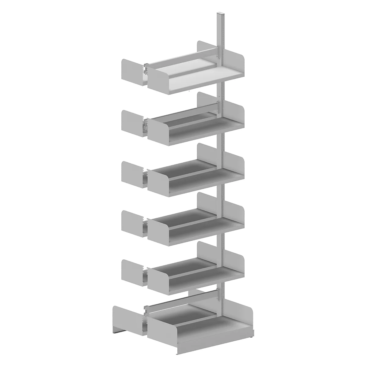 Estantería de cremallera Variabo, módulo adicional, doble lado, prof. estante 250 mm, 750 x 2500 mm