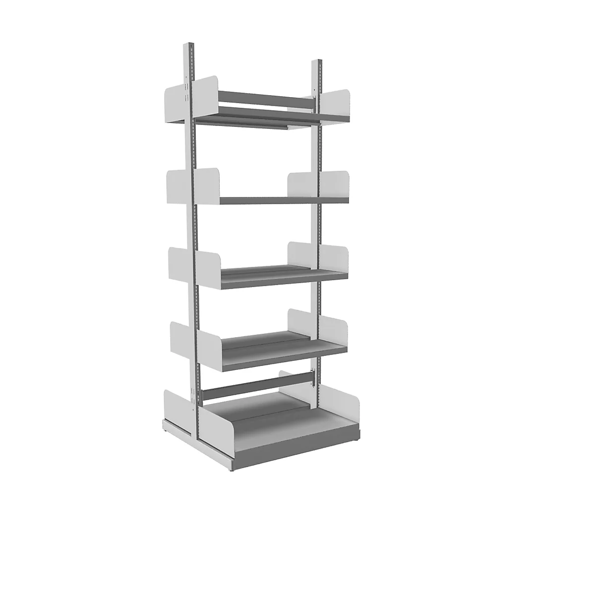 Estantería de cremallera Variabo, módulo base, doble lado, prof. estante 250 mm, 750 x 2000 mm