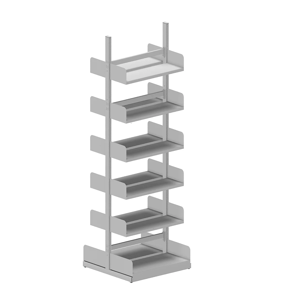 Estantería de cremallera Variabo, módulo base, doble lado, prof. estante 250 mm, 750 x 2500 mm