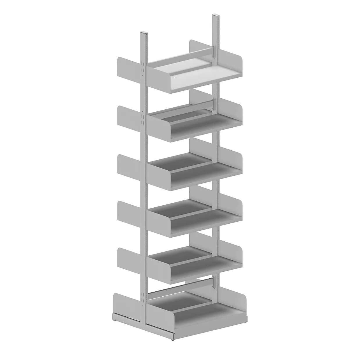 Estantería de cremallera Variabo, módulo base, doble lado, prof. estante 300 mm, 750 x 2500 mm