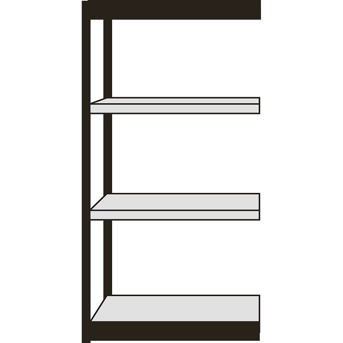 Estantería ensamblable Stora 100, módulo de estantería, 4 estantes, An 1000 mm