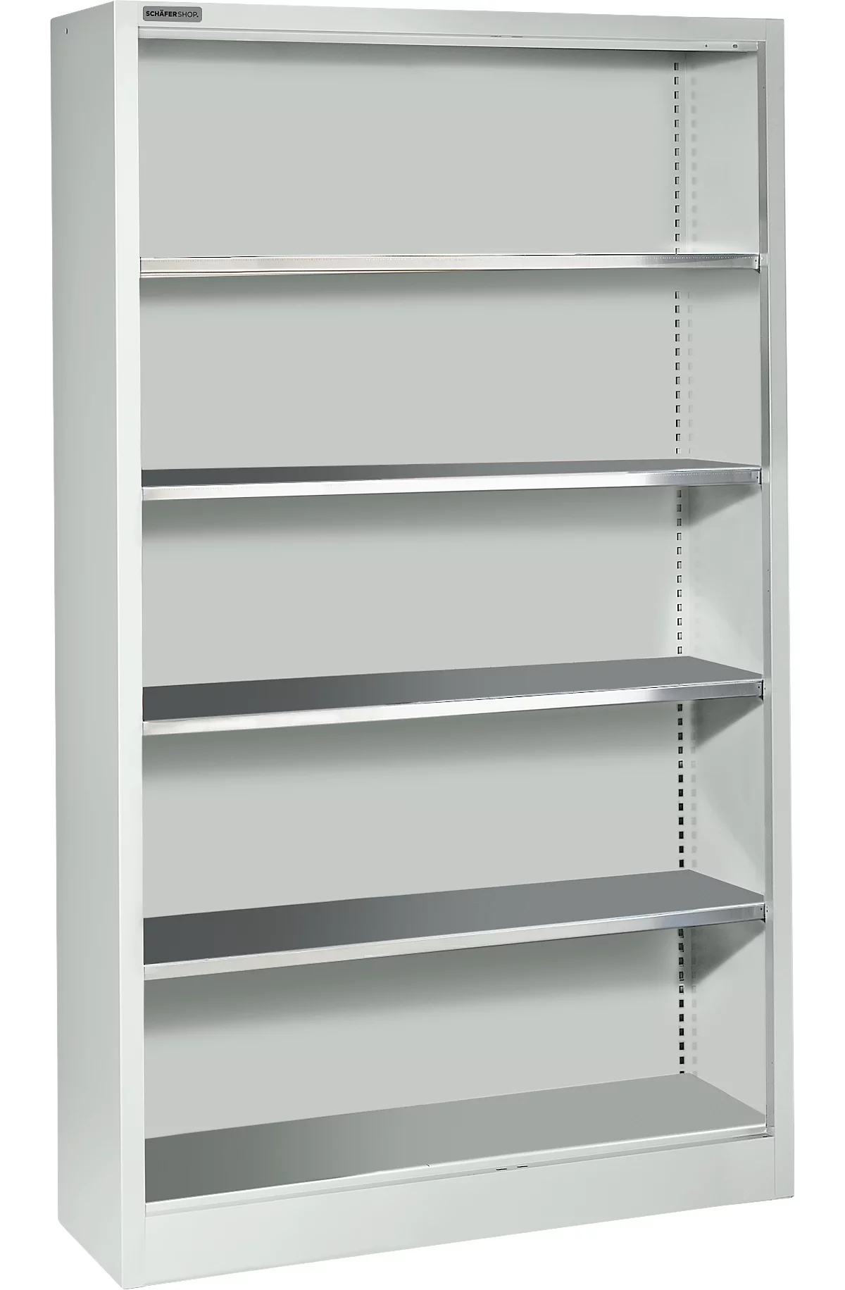Estantería Schäfer Shop Select AS 2409, con 4 estantes regulables en altura, ancho 950 x fondo 400 x alto 1935 mm, chapa de acero, gris claro