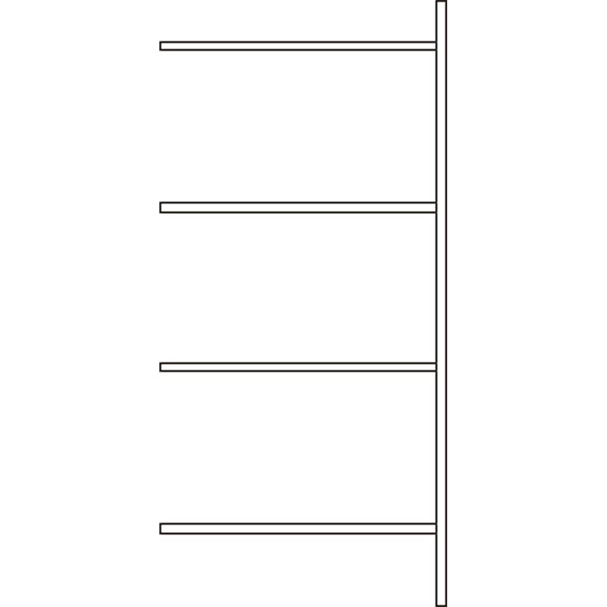 Estantería sin tornillos R 3000, bahía adicional, W 1025 mm, 4 estantes pintados