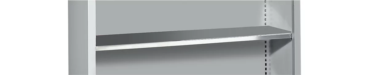 Estantes adicionales SSI Schäfer, para armarios de material sin separación central y con T 400 mm, ancho 800 x fondo 400 mm, acero galvanizado, plata
