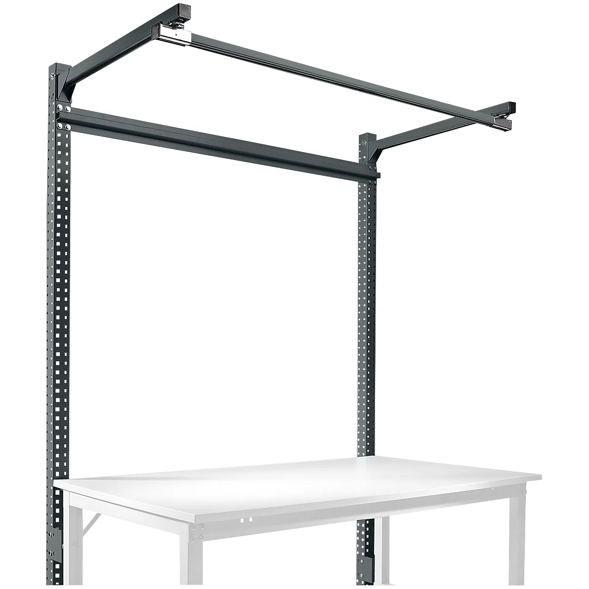 Estructura pórtica adicional con brazo saliente, Mesa básica SPEZIAL mesa de trabajo/banco de trabajo UNIVERSAL/PROFI, 1500 mm, antracita