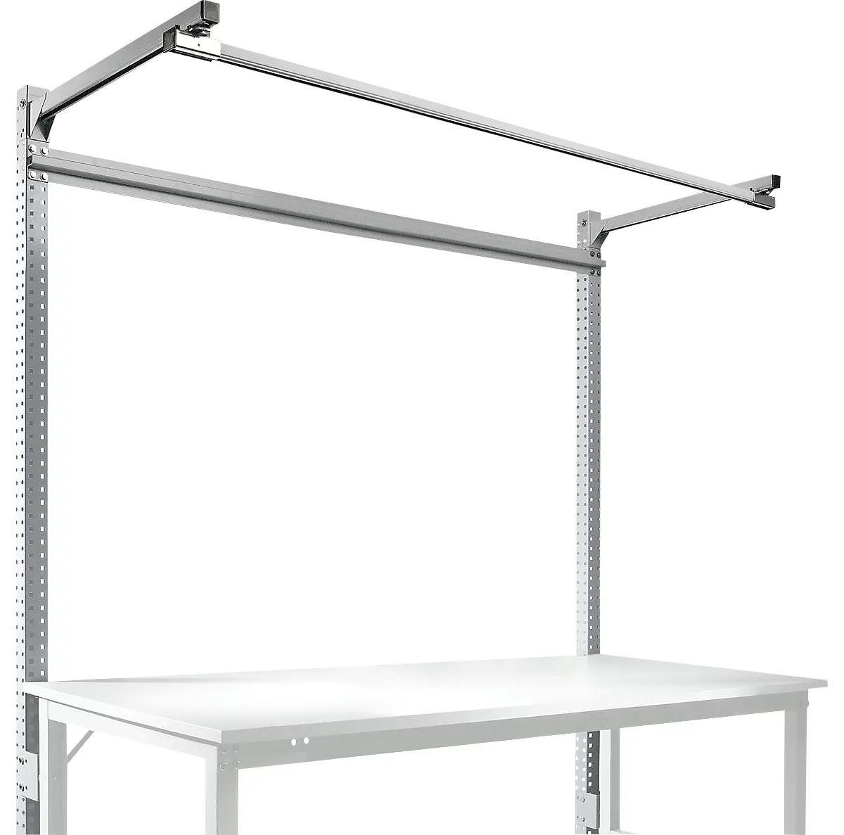 Estructura pórtica adicional con brazo saliente, Mesa básica SPEZIAL mesa de trabajo/banco de trabajo UNIVERSAL/PROFI, 1750 mm, aluminio plateado
