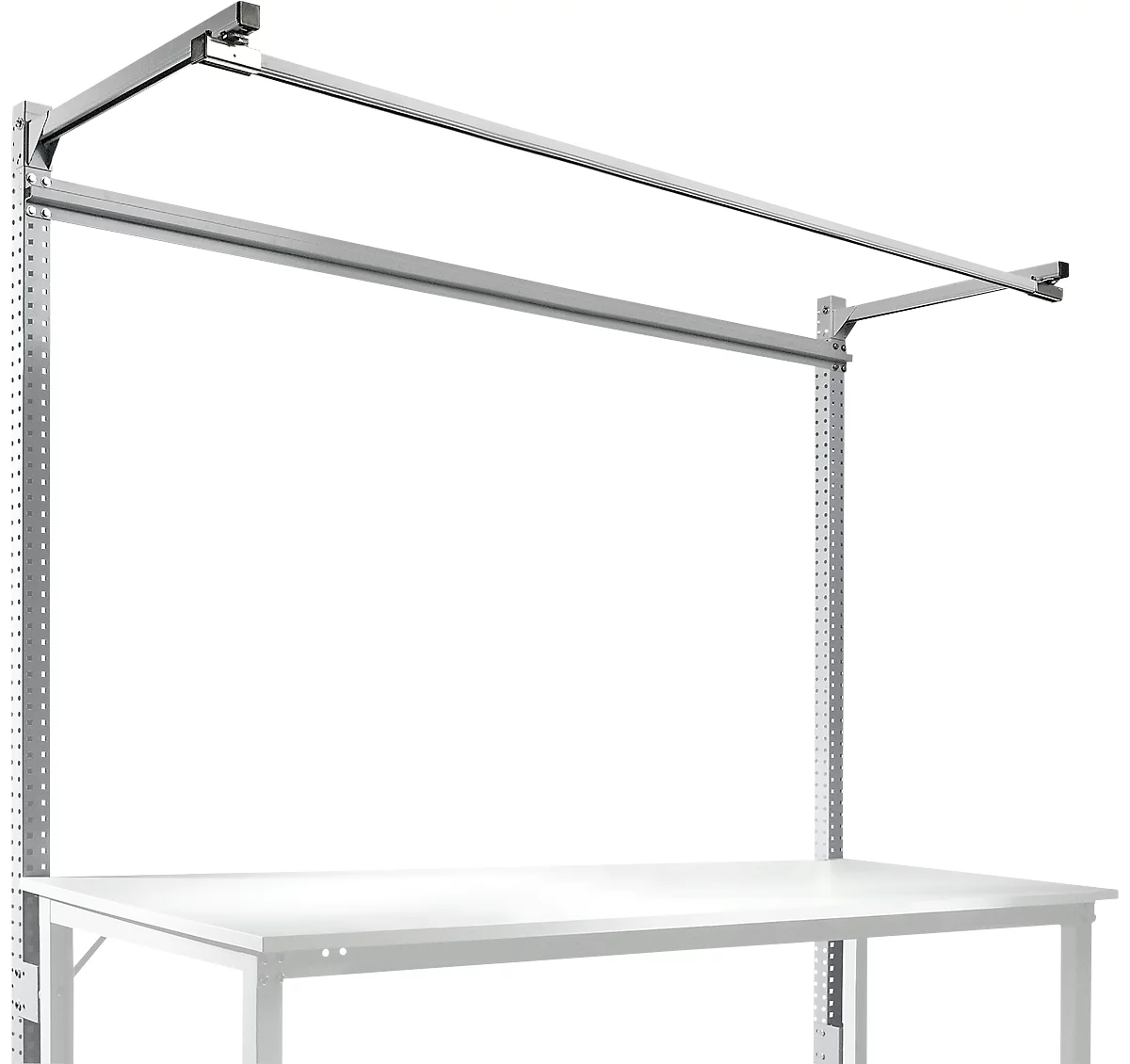Estructura pórtica adicional con brazo saliente, Mesa básica SPEZIAL mesa de trabajo/banco de trabajo UNIVERSAL/PROFI, 2000 mm, aluminio plateado