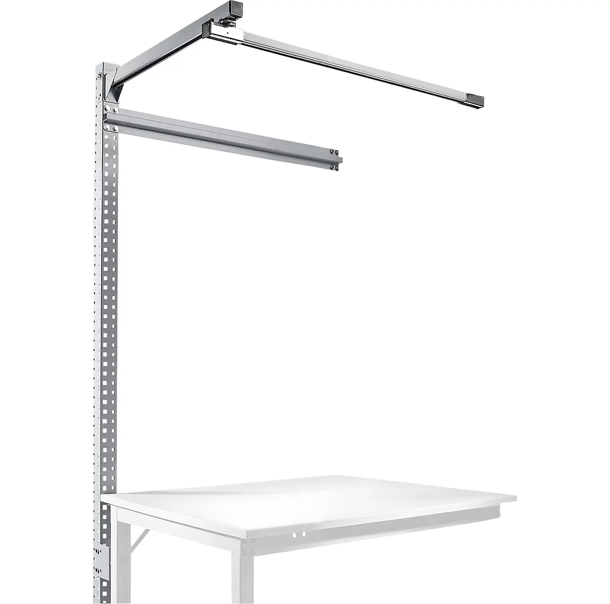 Estructura pórtica adicional con brazo saliente, Mesa de extensión SPEZIAL mesa de trabajo/banco de trabajo UNIVERSAL/PROFI, 1250 mm, aluminio plateado