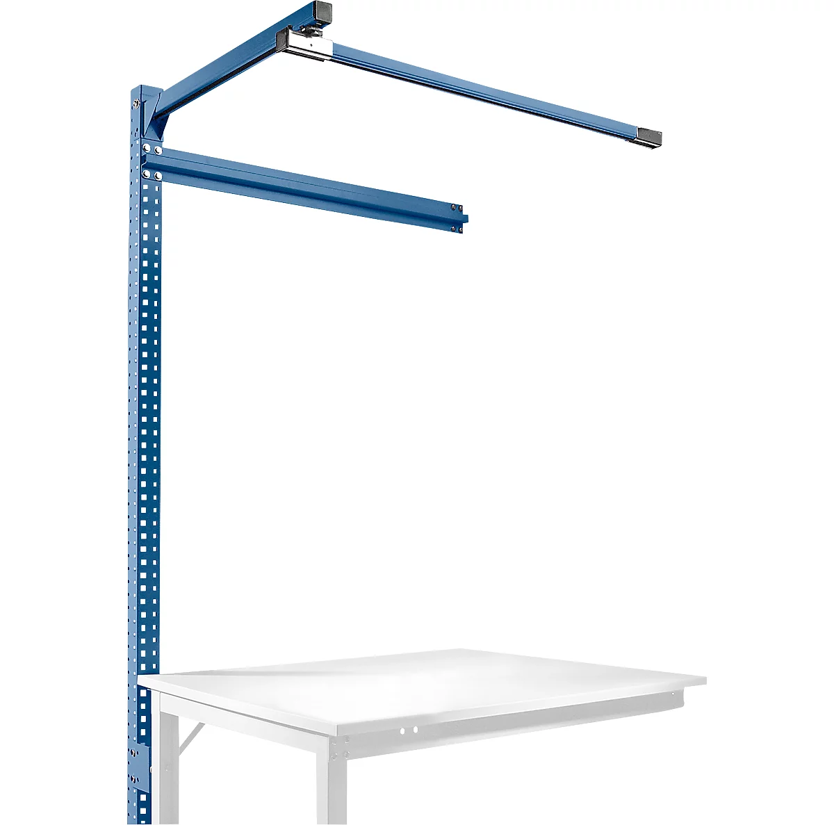 Estructura pórtica adicional con brazo saliente, Mesa de extensión SPEZIAL mesa de trabajo/banco de trabajo UNIVERSAL/PROFI, 1250 mm, azul brillante